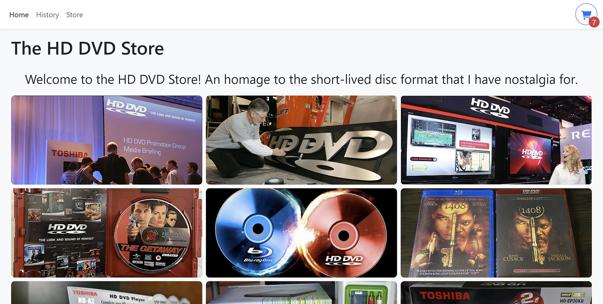 HD DVD Store homepage